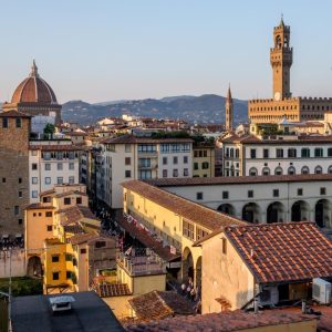 View of the Ponte Vecchio and the Vasari Corridor